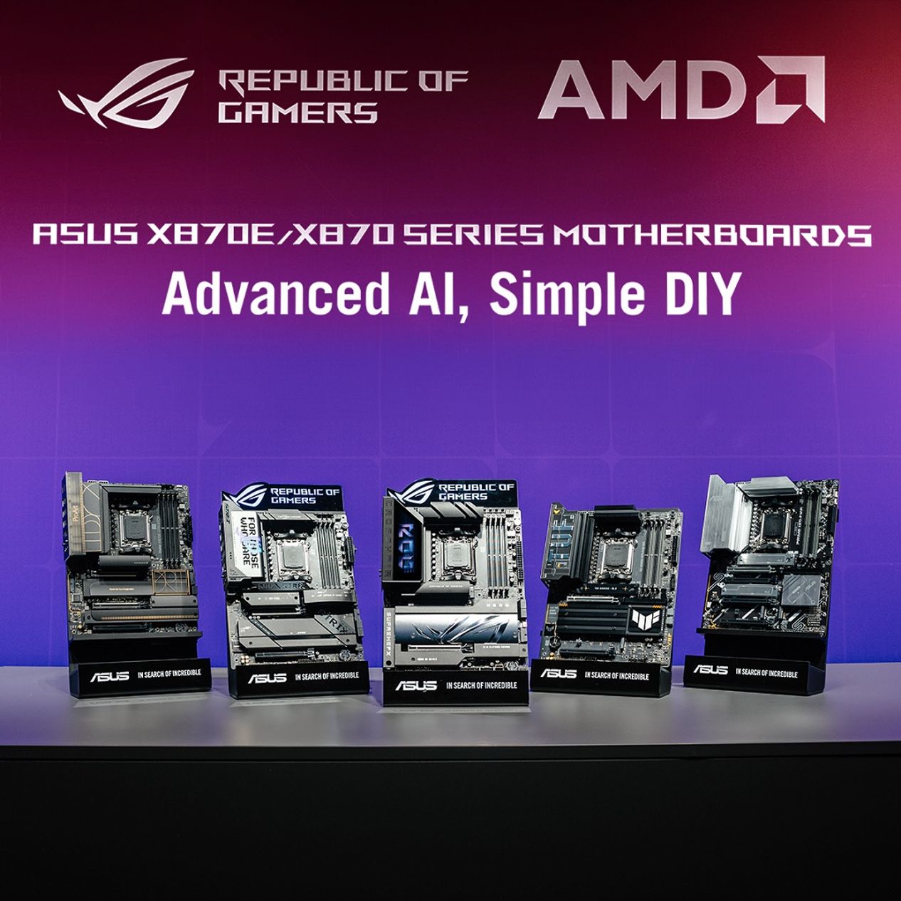 華碩x870 E／x870主機板淋漓發揮新一代amd Ryzen™ 9000系列處理器的強大ai效能，產品陣容涵蓋入門到高階一應俱全。